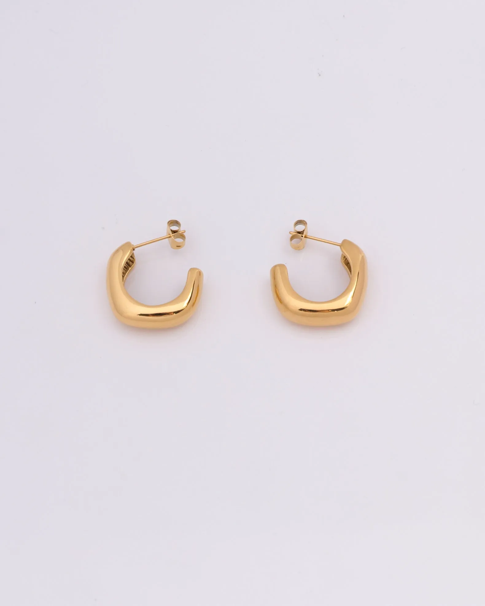 Prismara Irregular Gold Half Hoop Earrings