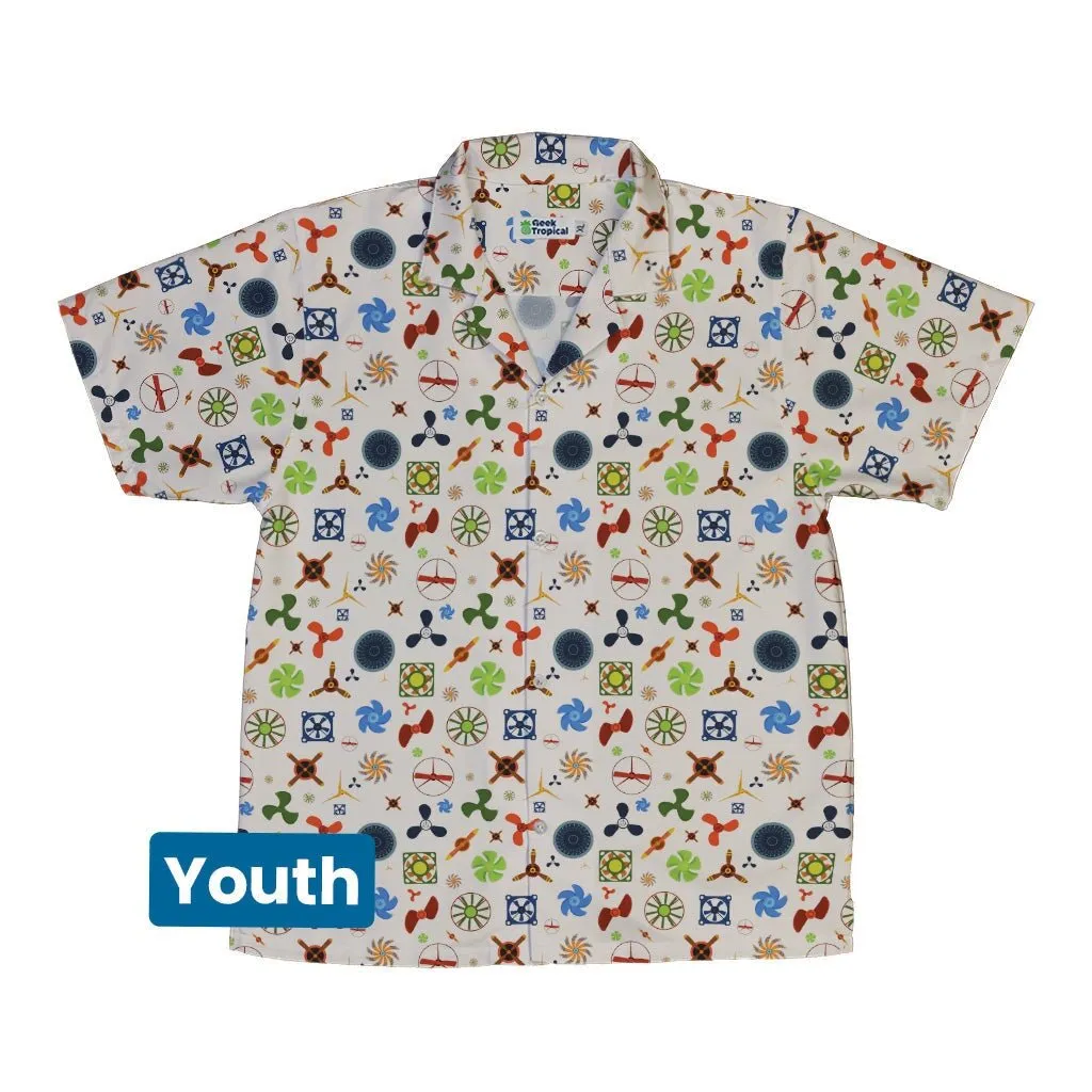 Propeller Party Tan Aviation Youth Hawaiian Shirt