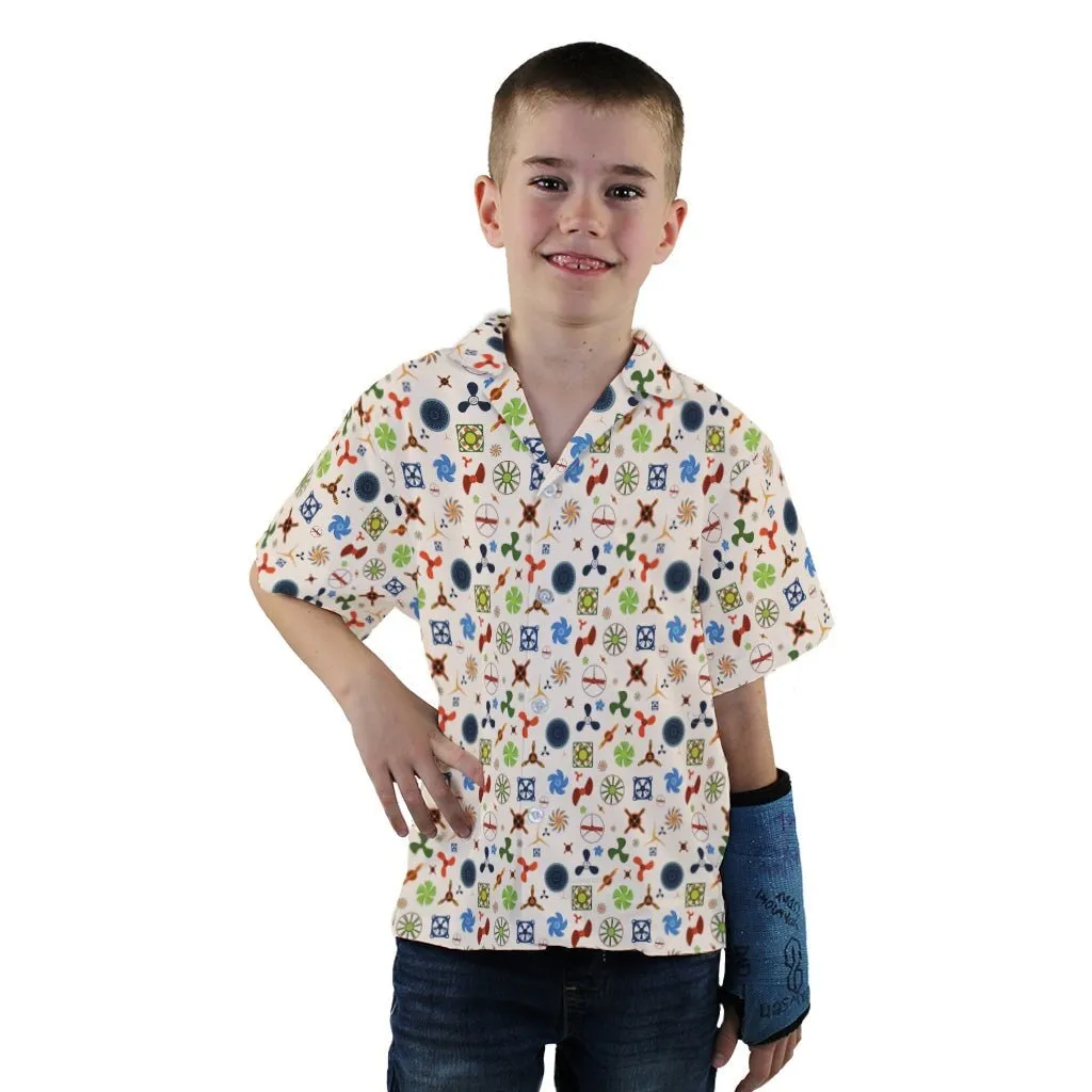 Propeller Party Tan Aviation Youth Hawaiian Shirt