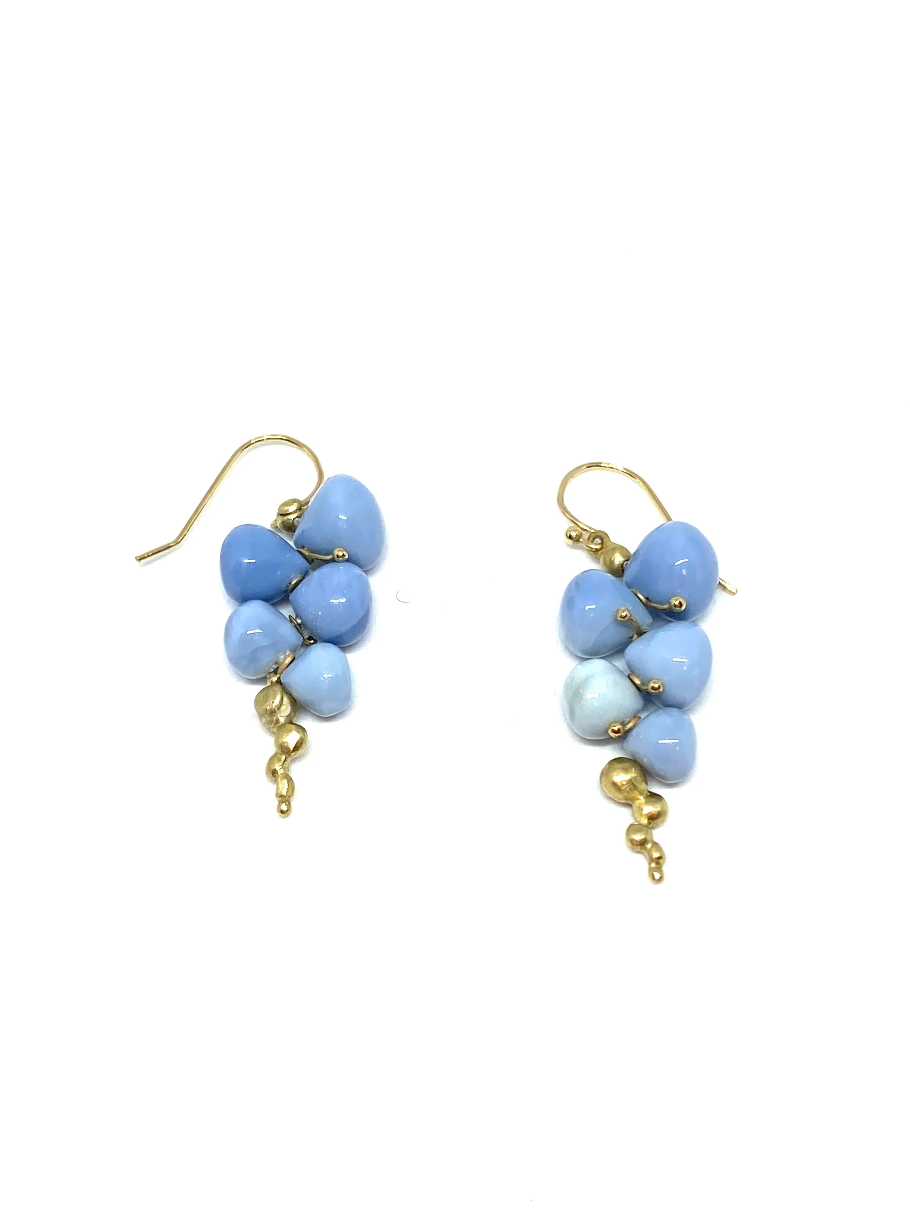 Rachel Atherley Small Caviar Earrings in Peruvian Blue Opal