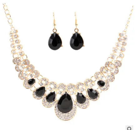 Retro ethnic style jewelry set crystal gem fashion jewelry