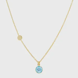 Salina Gold Vermeil Disc & Blue Topaz Necklace