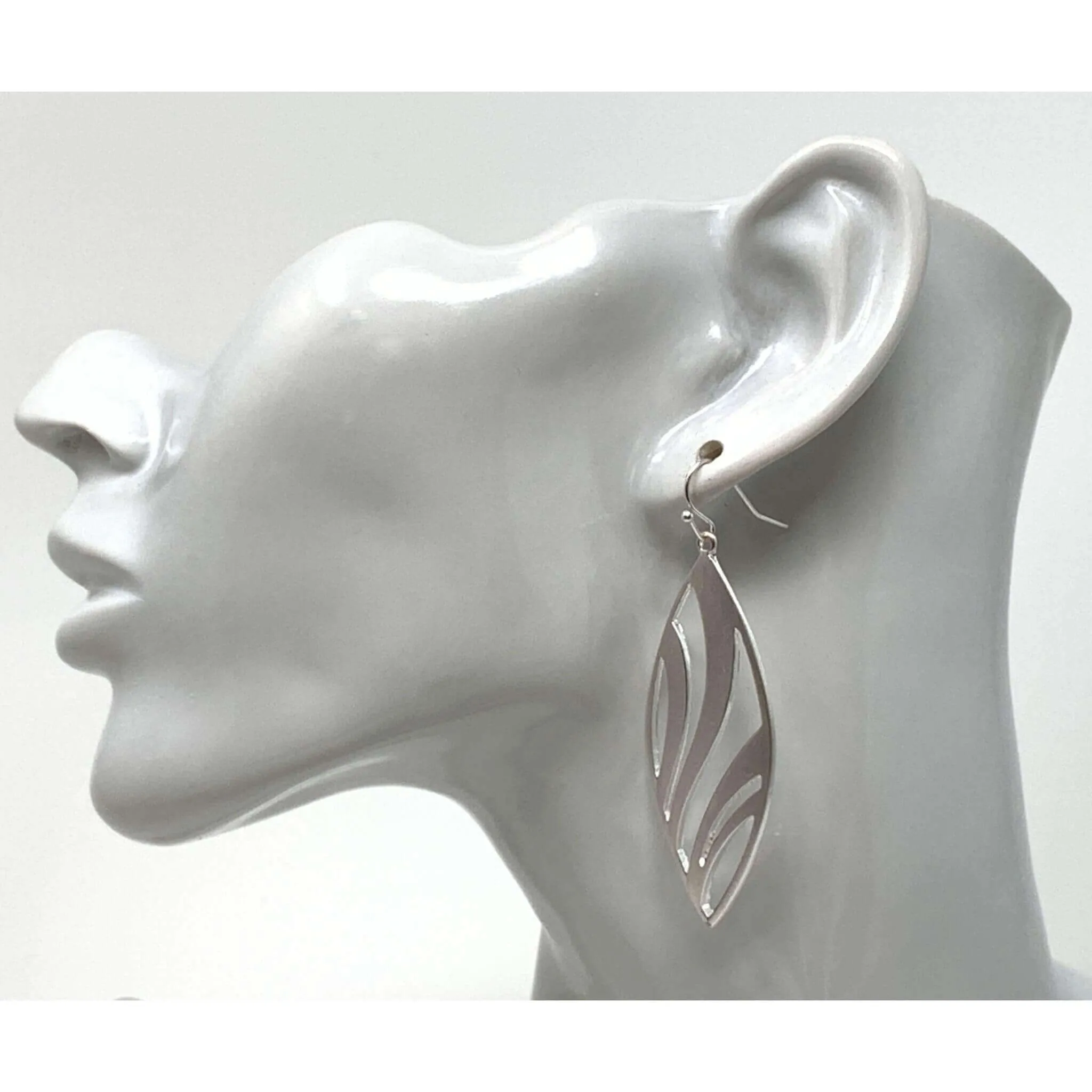 Satin Striped Teardrop Earrings