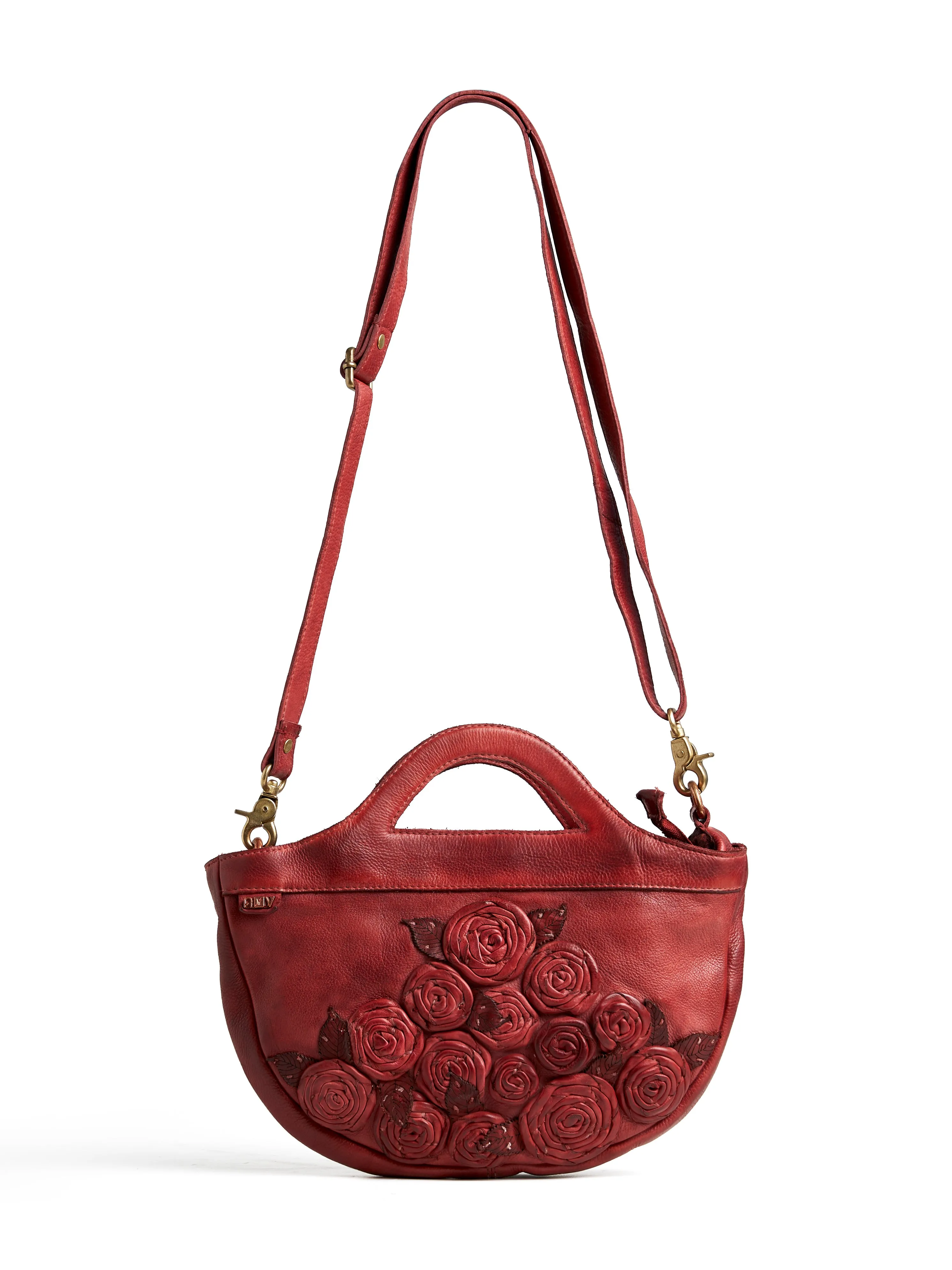 SEPHORA Rosetta Womens Real Leather Handbag by Art N Vintage- Red