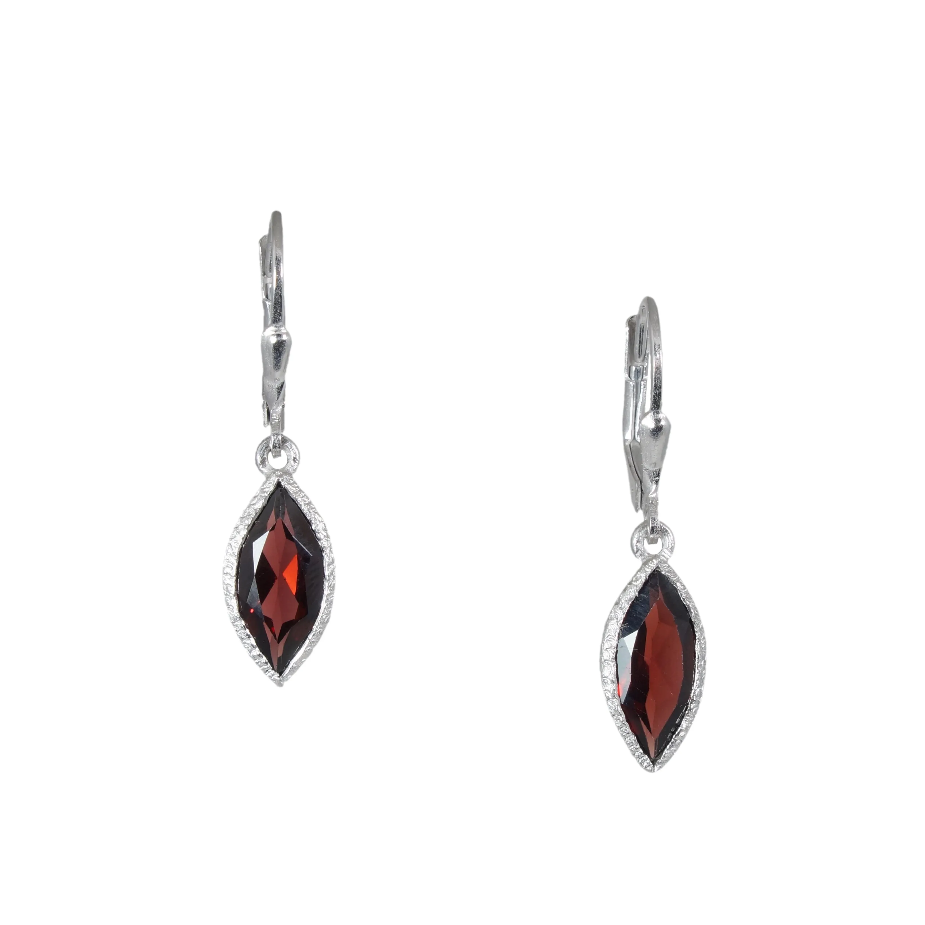 Silver Marquise Gemstone Earrings