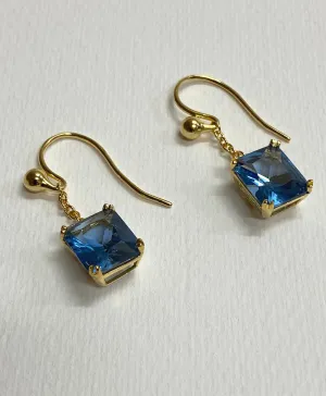 Sky-Fall Blue Topaz Drops In Gold