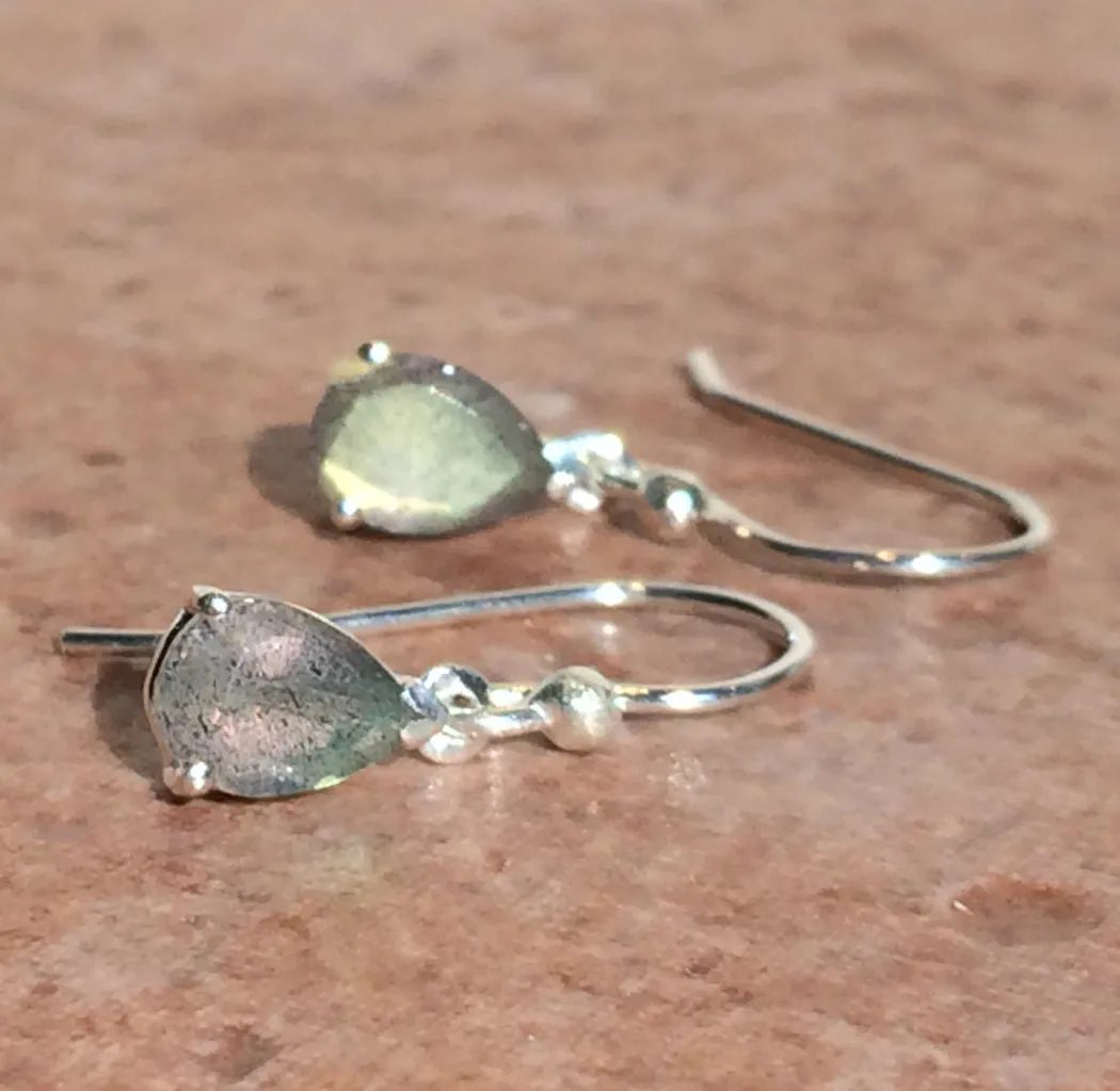 Small Gemstone Teardrop Dangles