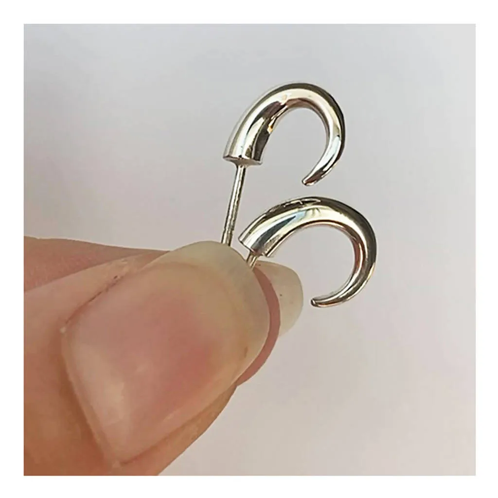 Small Silver Wiggly Hoop Earrings