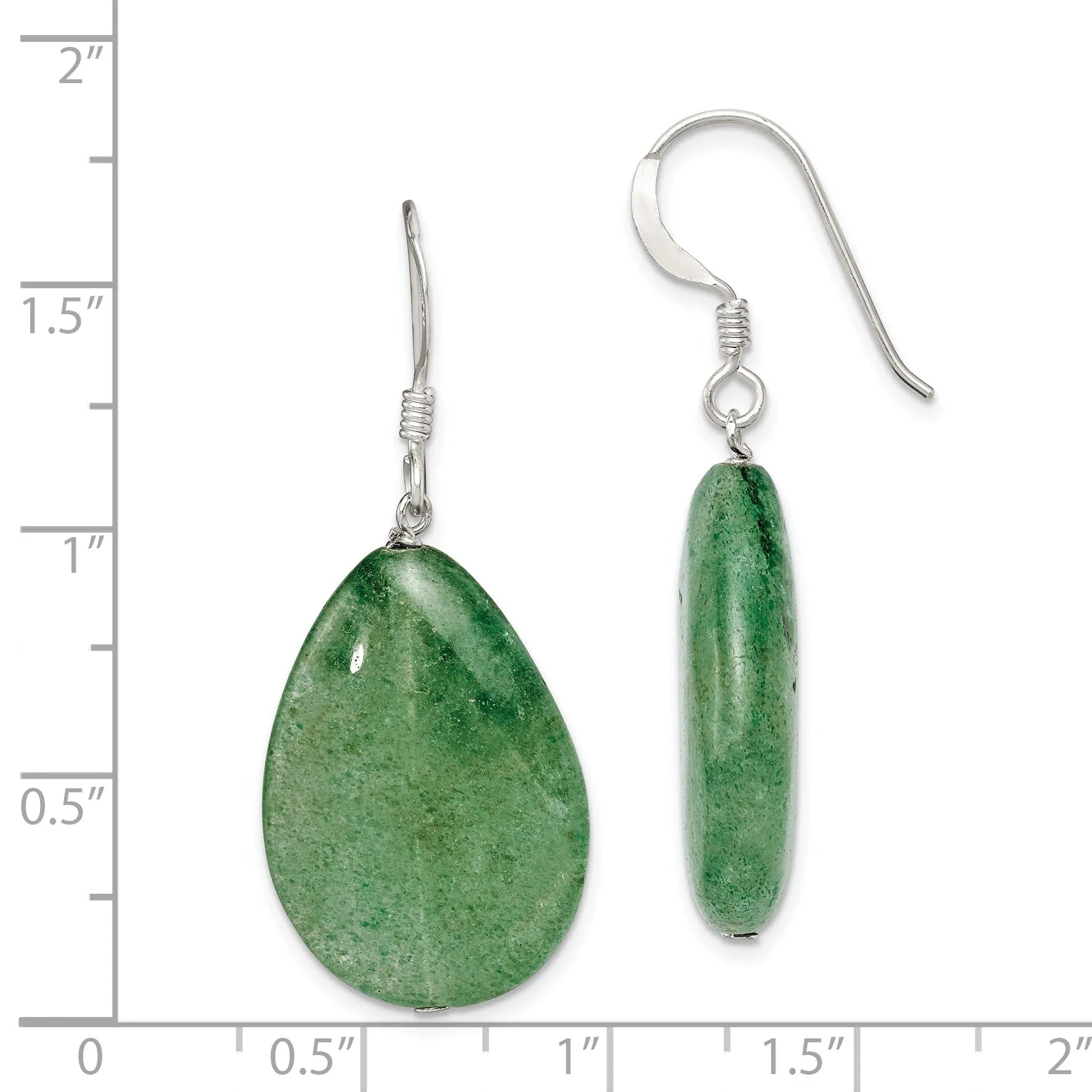 Sterling Silver Green Aventurine Drop Earrings