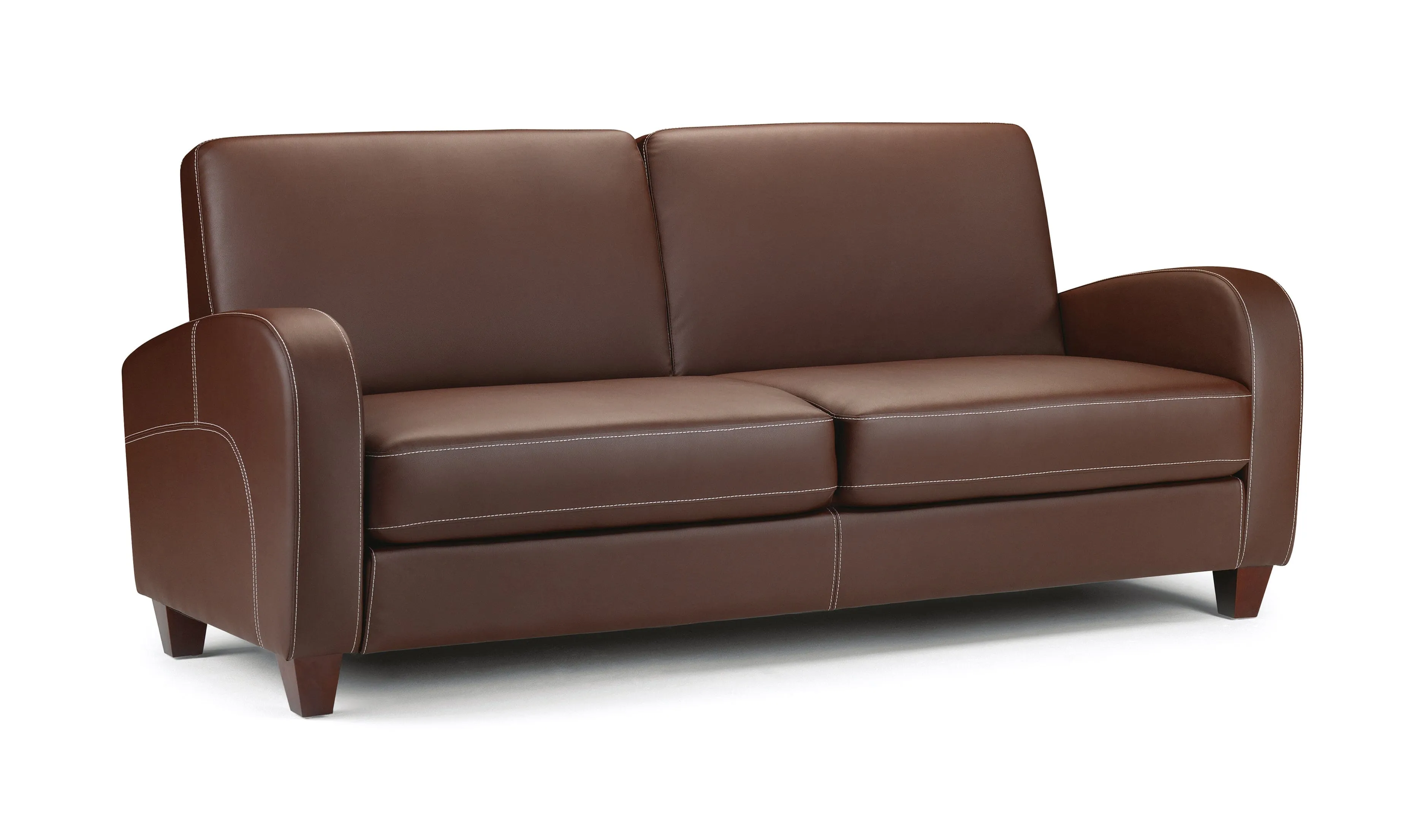 Vivo 3 Seater Sofa In Chestnut Faux Leather