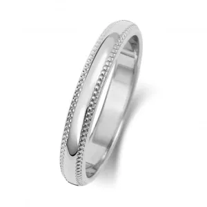 Wedding Band 9K D Shape Millgrain3 mm-1.15 Wedding  Ring W183WM