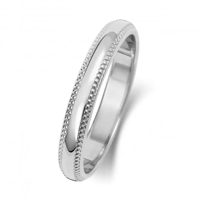 Wedding Band 9K D Shape Millgrain3 mm-1.15 Wedding  Ring W183WM