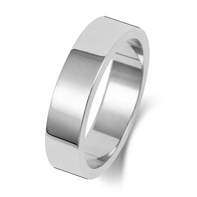 Wedding Band 9K Flat Flat 5 mm - 1.2 Wedding  Ring W175WL