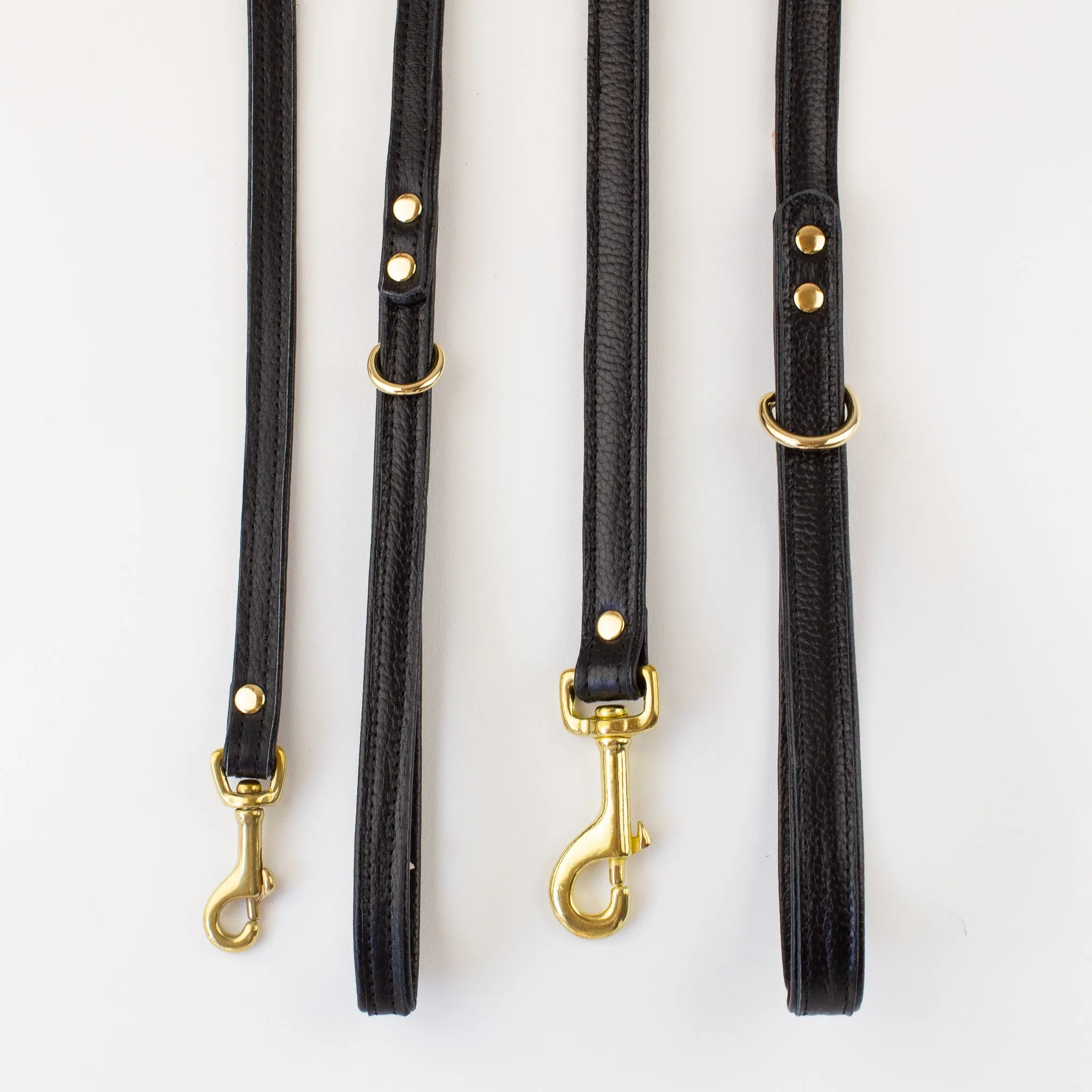 Willow Walks double sided soft leather lead in leo and cobalt blue