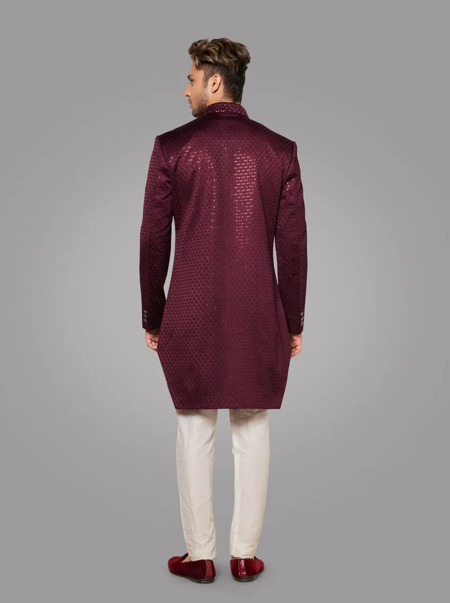 Wine Sherwani | TULA