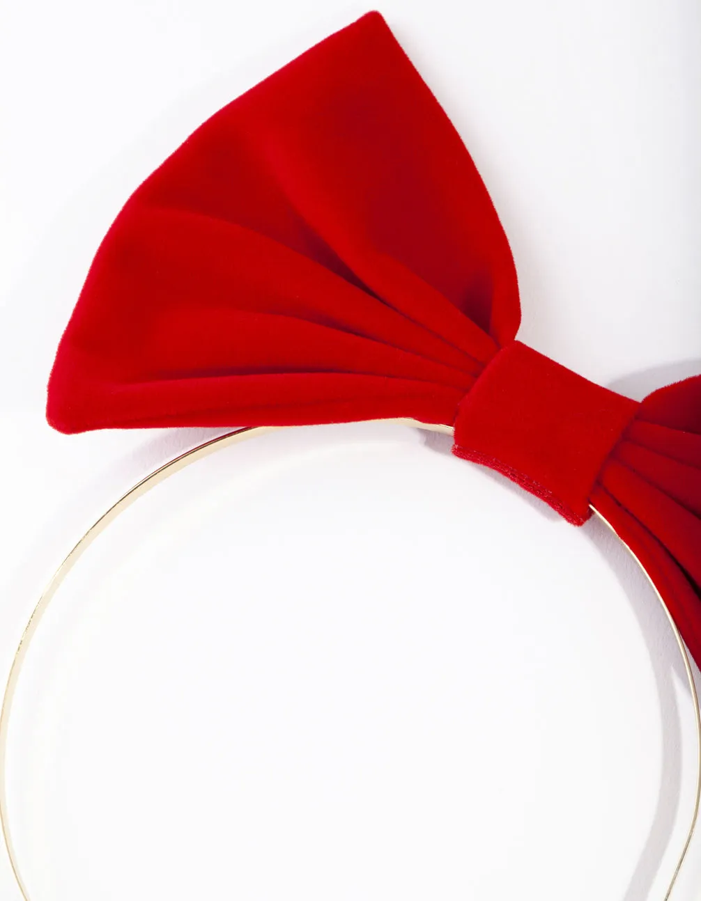 Xmas Large Red Velvet Bow Headband